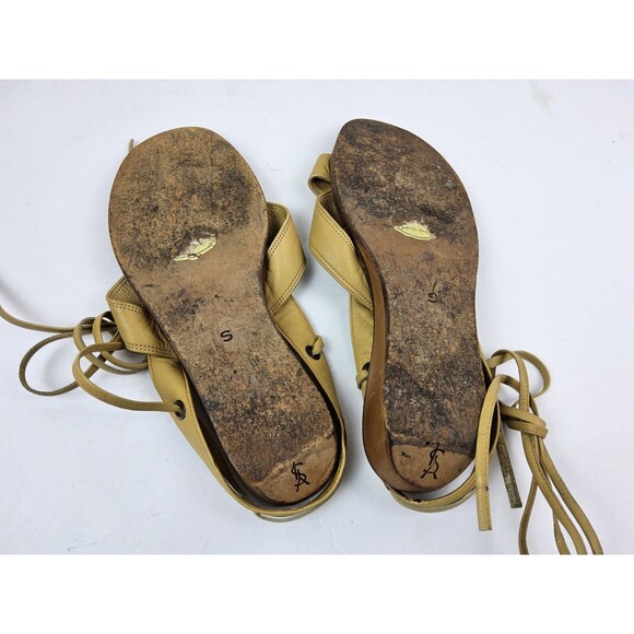 Yves Saint Laurent YSL Leather Strappy Gladiator Sandals Size S - Picture 8 of 8